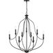 Senoia 9 Light 32.5 inch Matte Black Chandelier Ceiling Light